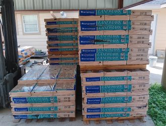 stacked shingles outside